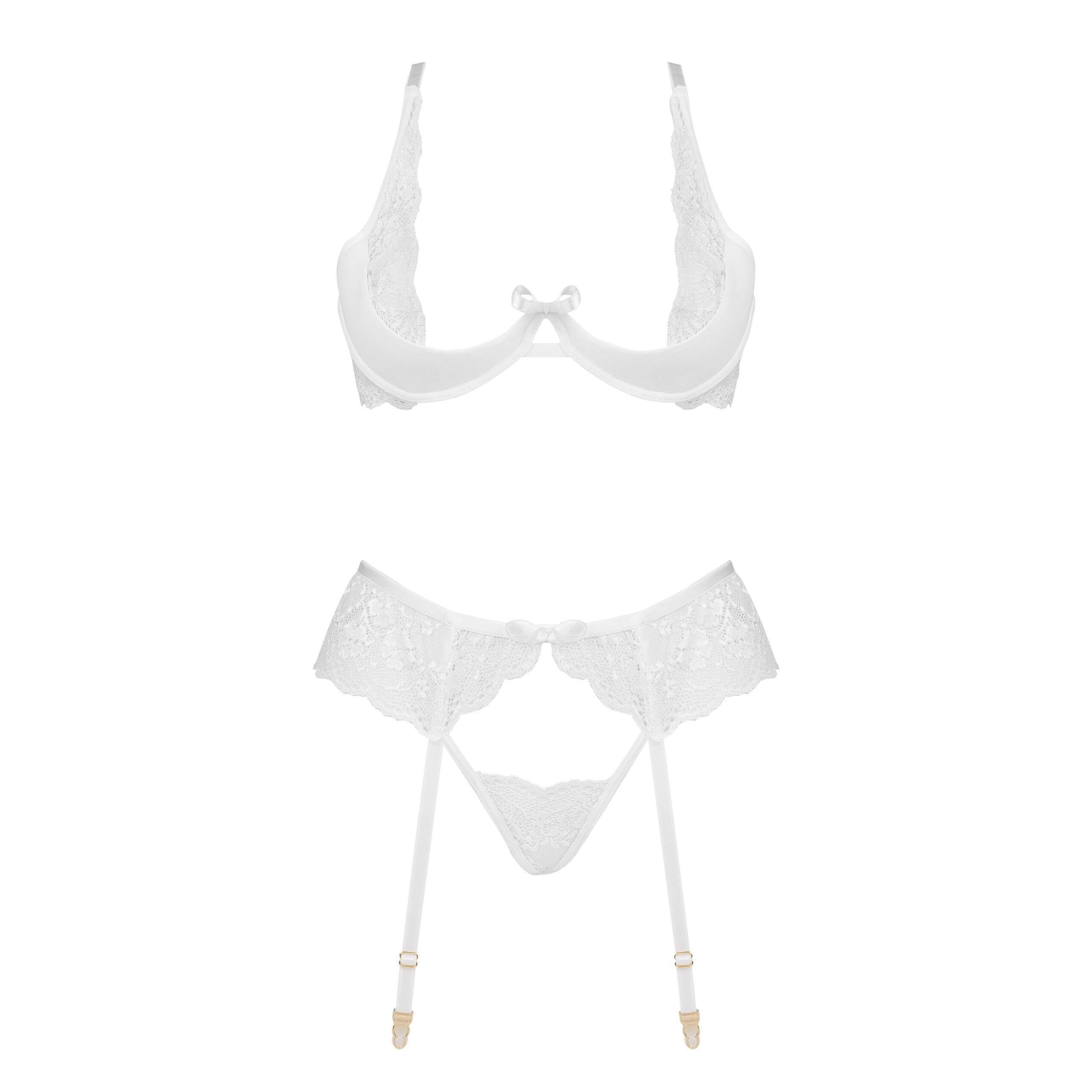 CONJUNTO DE 3 PEÇAS ROSE BRANCO BEAUTY NIGHT FASHION - Image 8