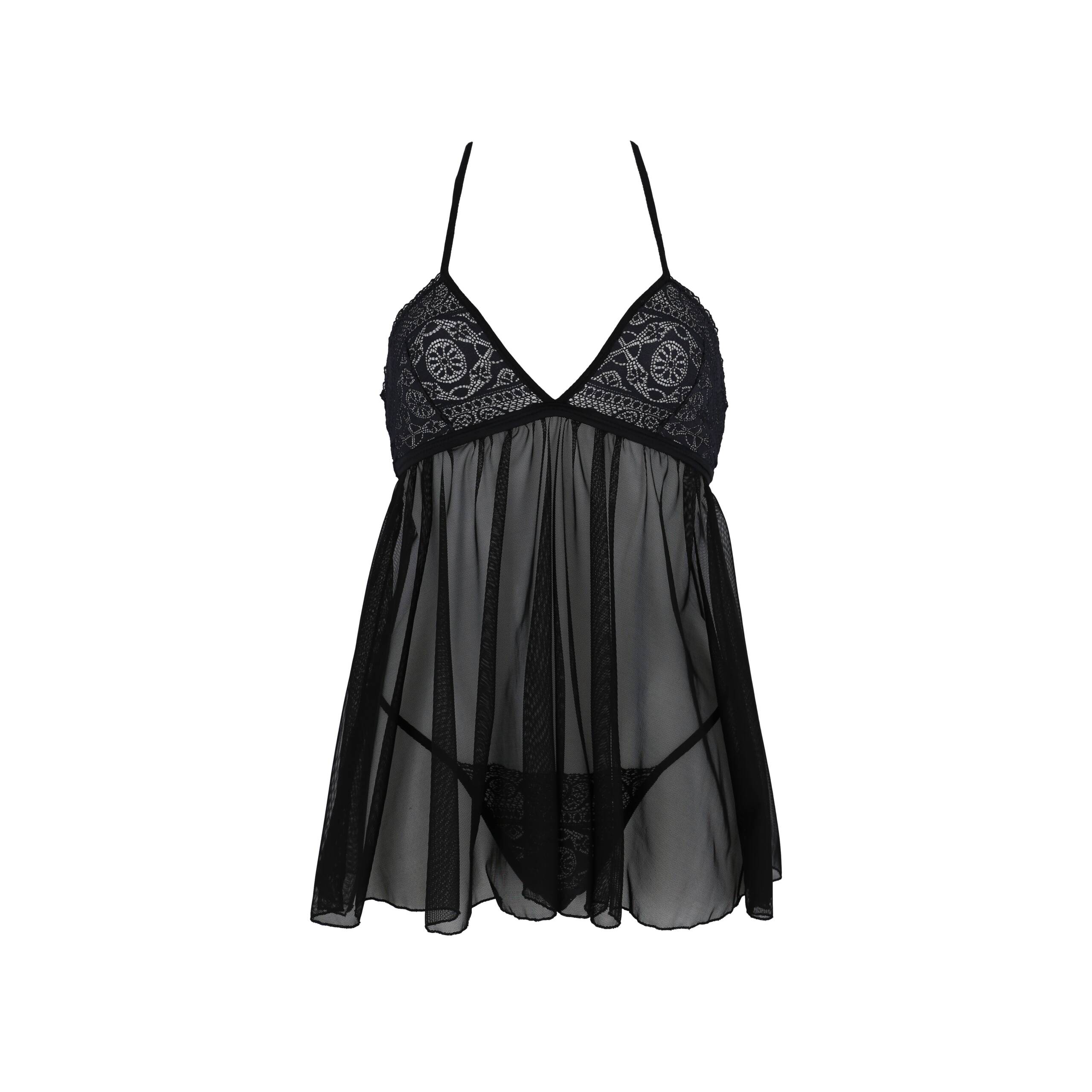 CAMISA DE NOITE E TANGA KERRIA PRETO ECO COLLECTION PASSION - Image 3