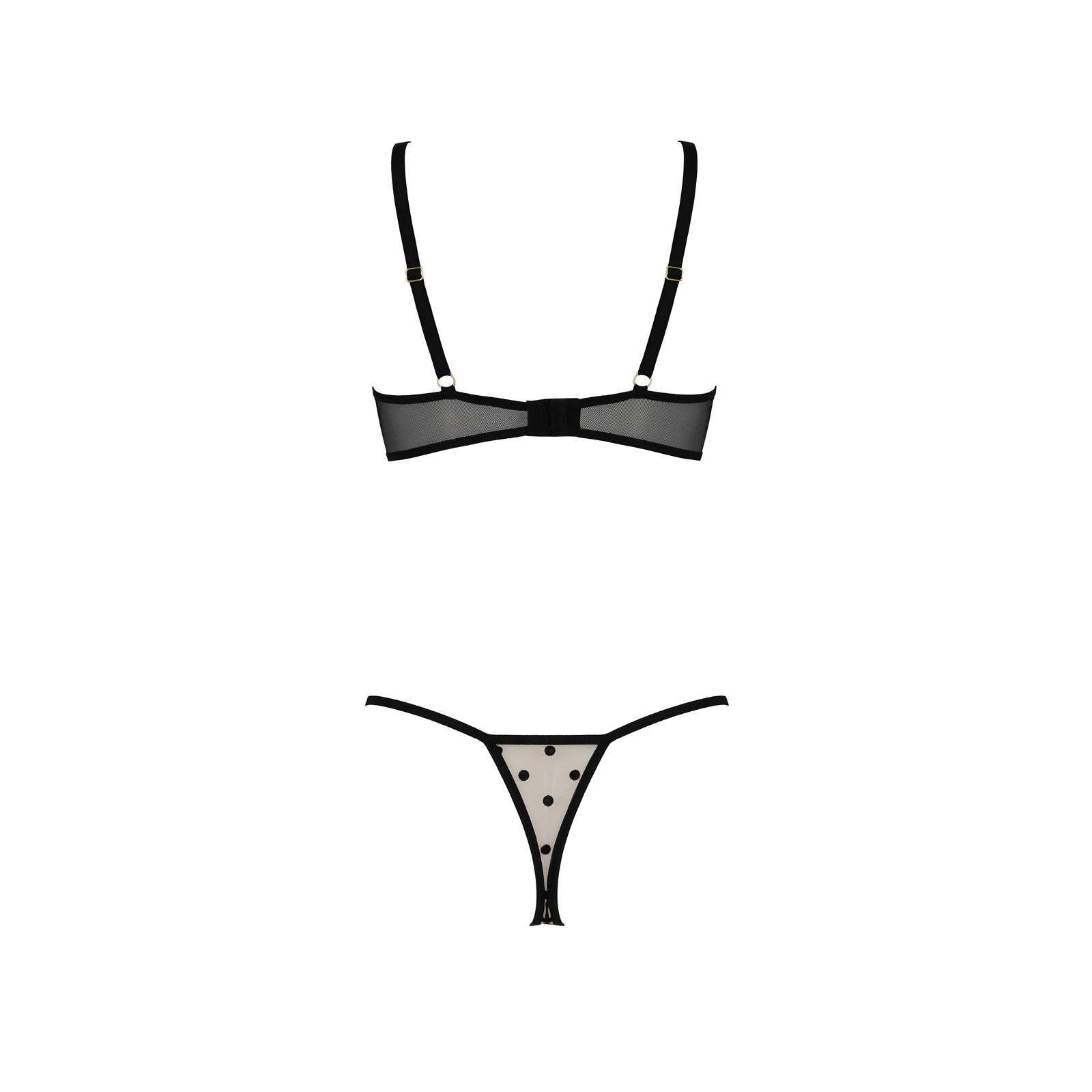 CONJUNTO DE 2 PEÇAS COM SUTIÃ ABERTO MARINA BEGE DEVIL COLLECTION PASSION - Image 4