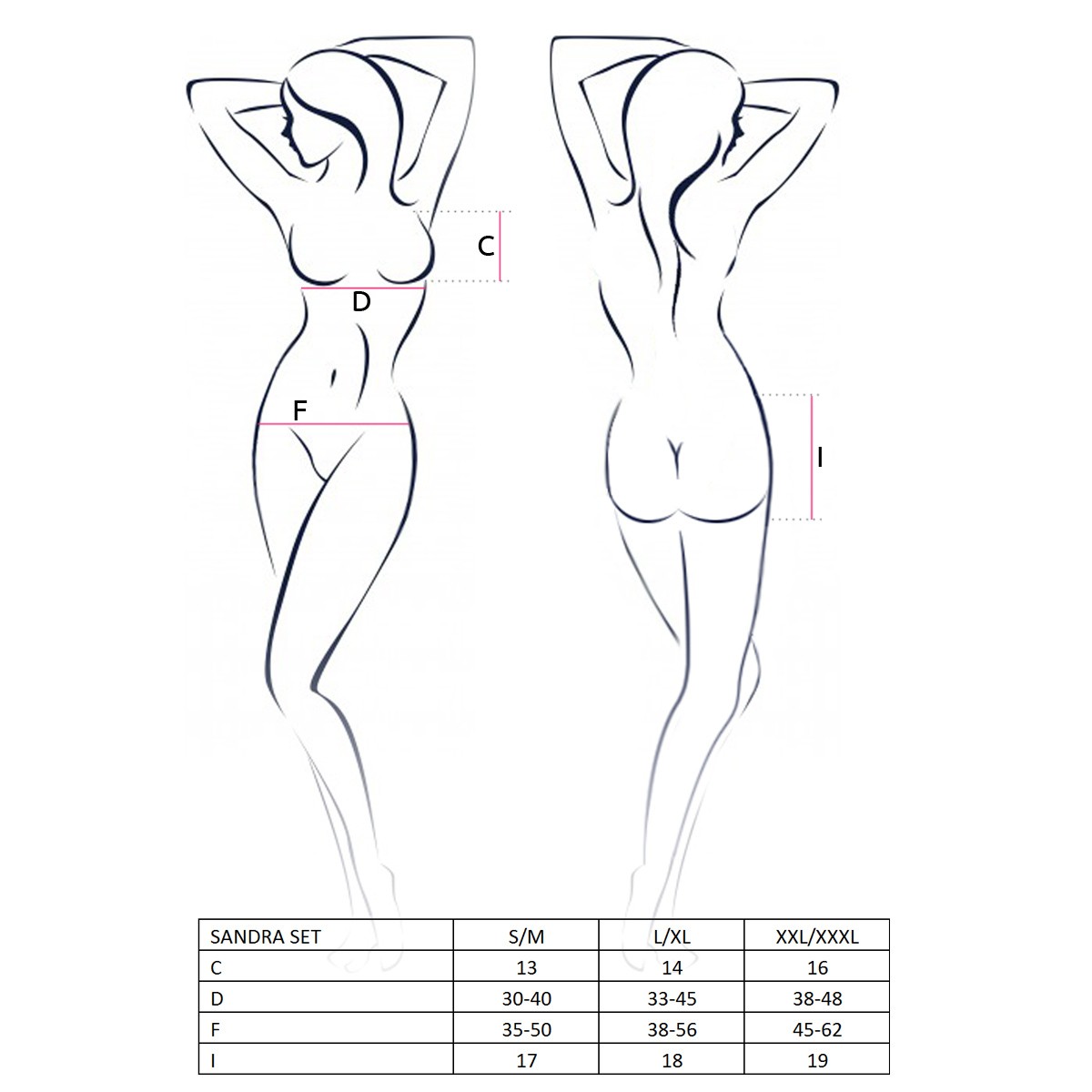 CONJUNTO DE 3 PEÇAS SANDRA PRETO EROTIC LINE PASSION