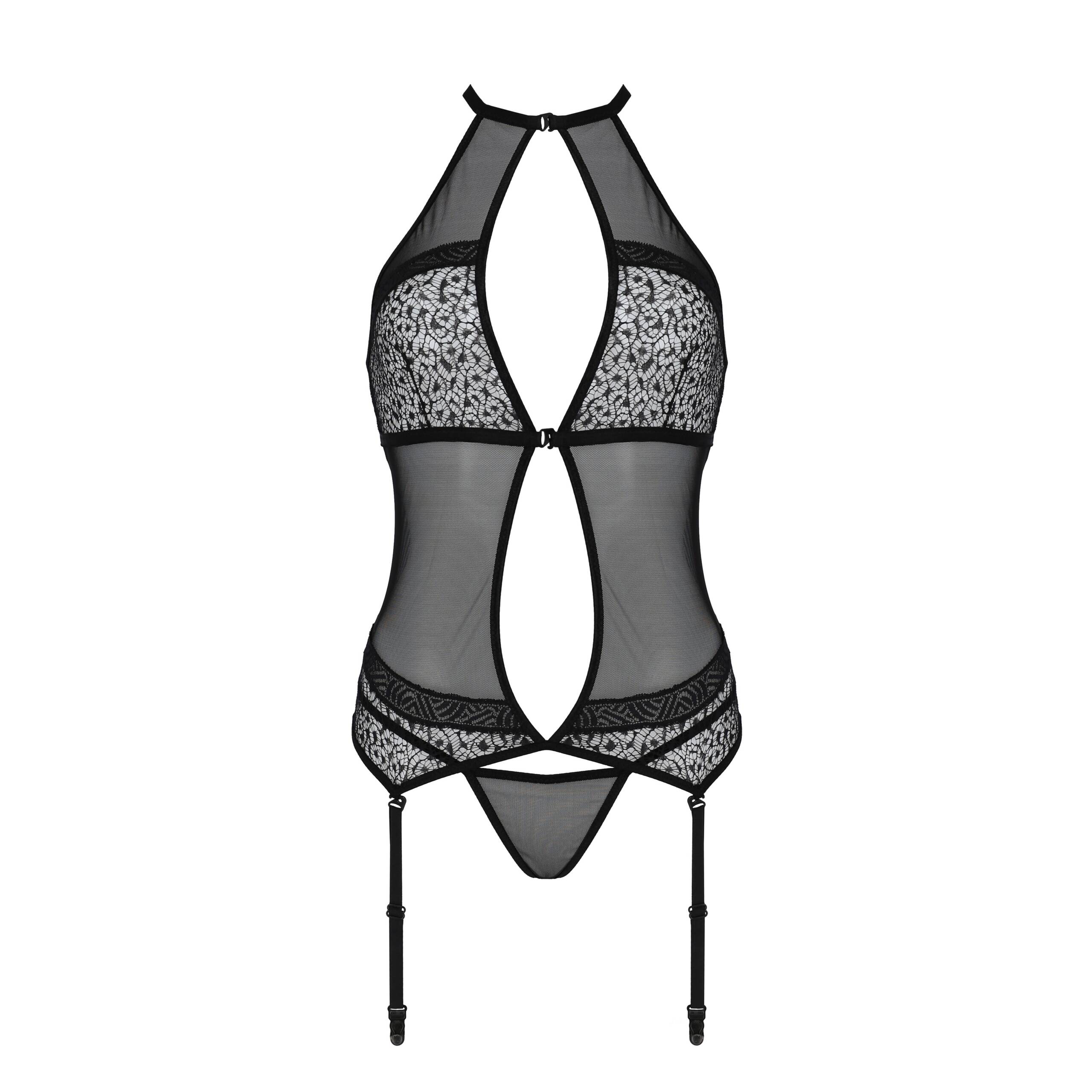 CORPETE E TANGA SATARA PRETO EROTIC LINE PASSION - Image 3