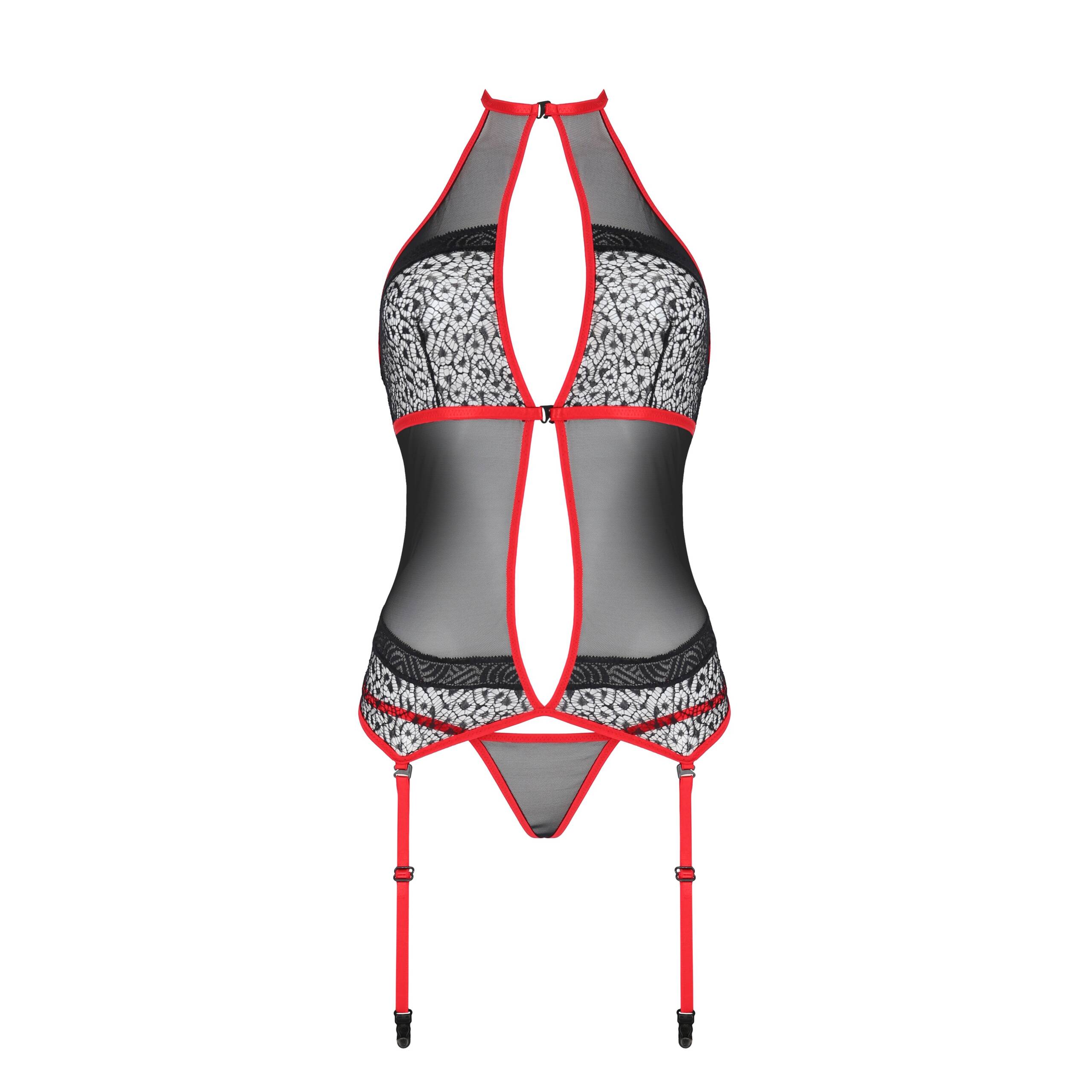 CORPETE E TANGA SATARA VERMELHO EROTIC LINE PASSION - Image 3
