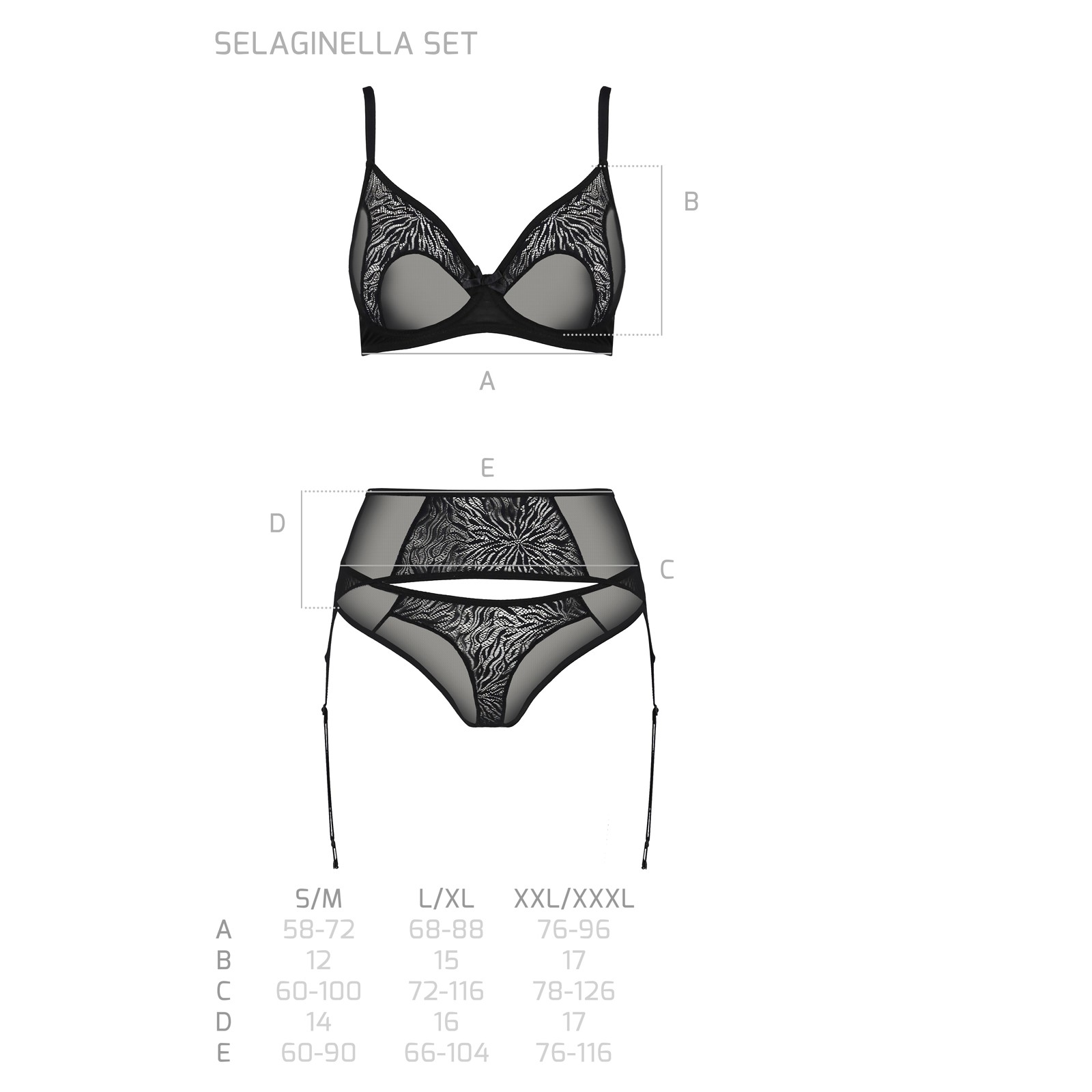 CONJUNTO DE 3 PEÇAS SELAGINELLA PRETO ECO COLLECTION PASSION - Image 5