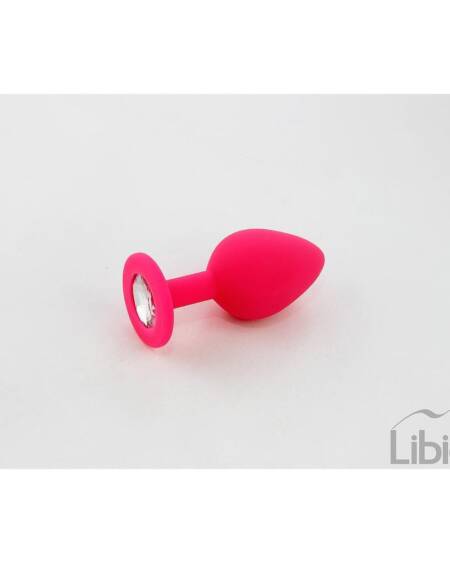 PLUG ANAL DE SILICONE COM JOIA ROSA CANDY LUST