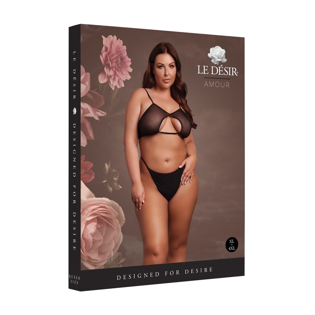 SUTIÃ KEYHOLE MESH PRETO TAMANHO QUEEN LE DÉSIR