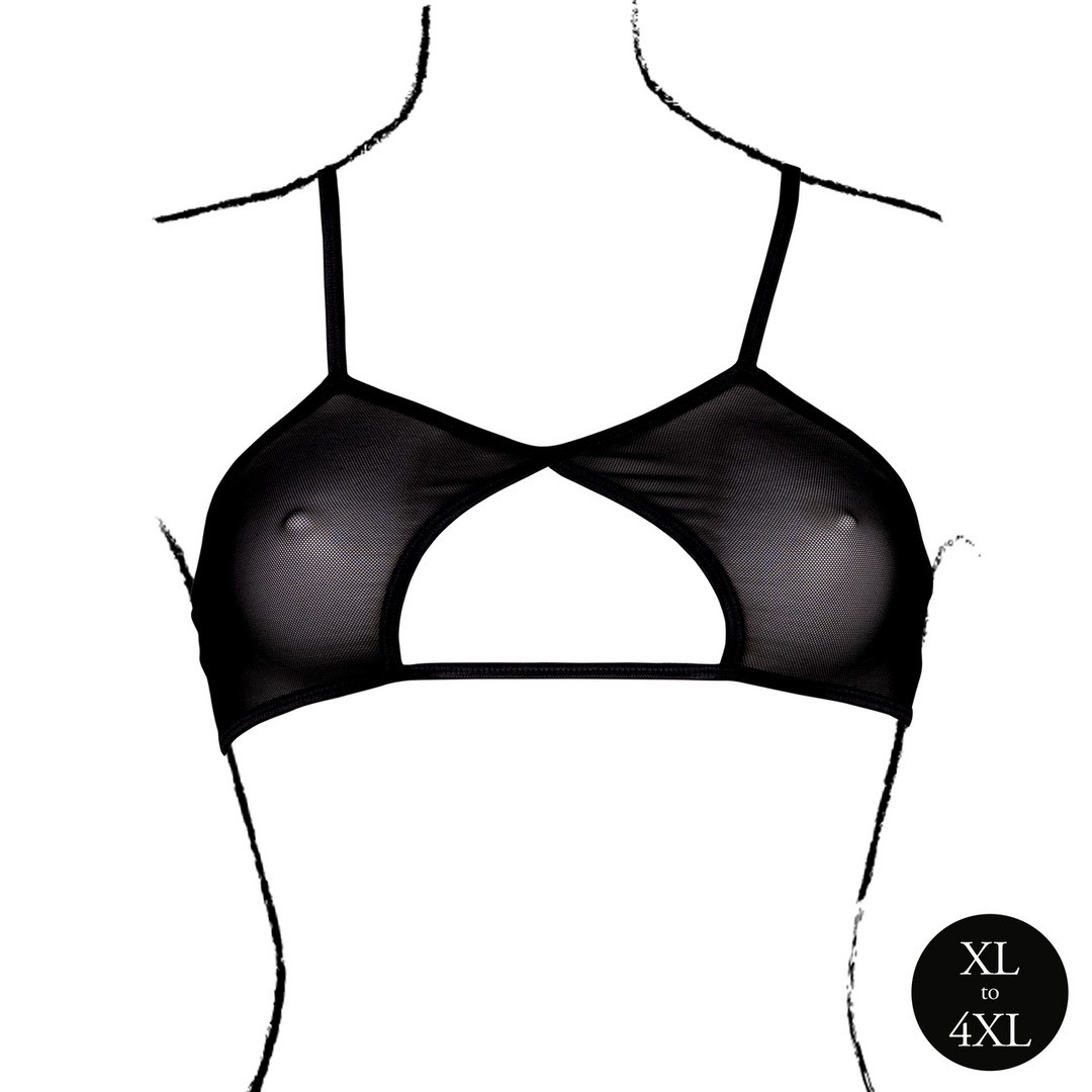 SUTIÃ KEYHOLE MESH PRETO TAMANHO QUEEN LE DÉSIR - Image 5