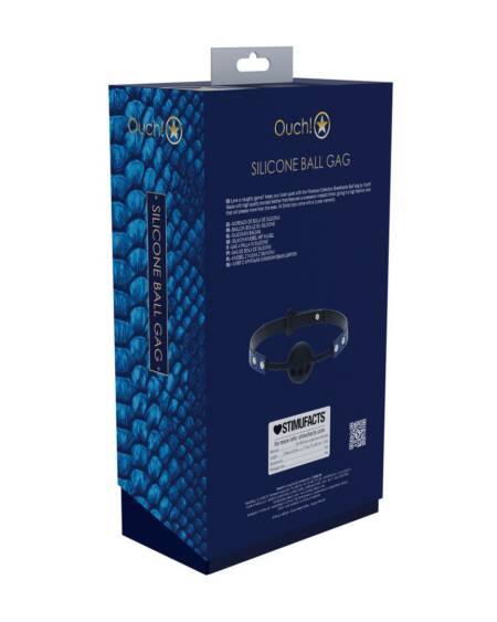 MORDAÇA DE SILICONE RESPIRÁVEL FLORENCE COLLECTION AZUL OUCH!