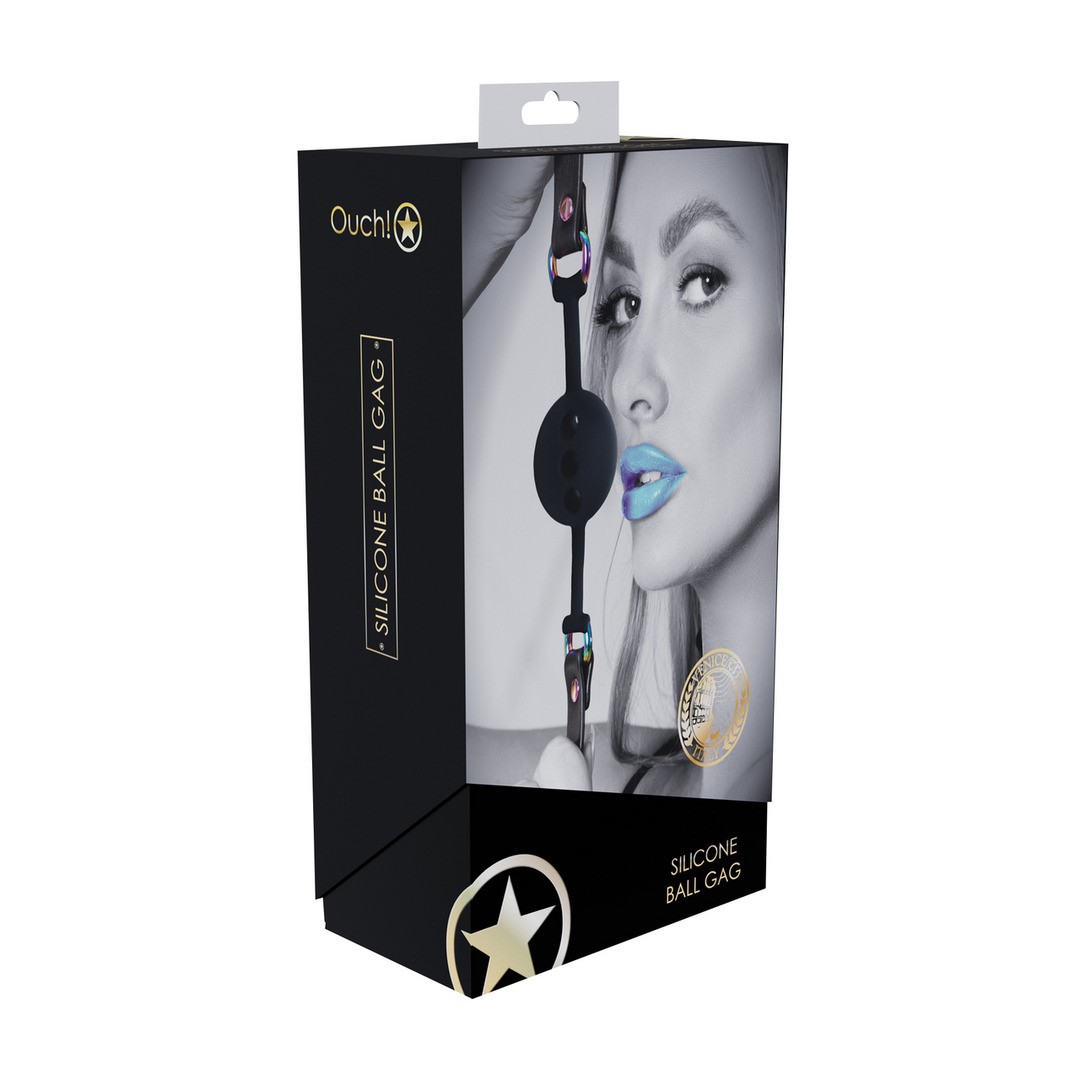 MORDAÇA DE SILICONE RESPIRÁVEL VENICE COLLECTION PRETO OUCH! - Image 4