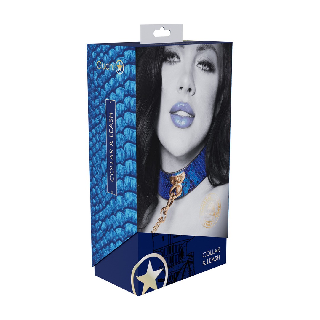 COLEIRA COM TRELA FLORENCE COLLECTION AZUL OUCH! - Image 5