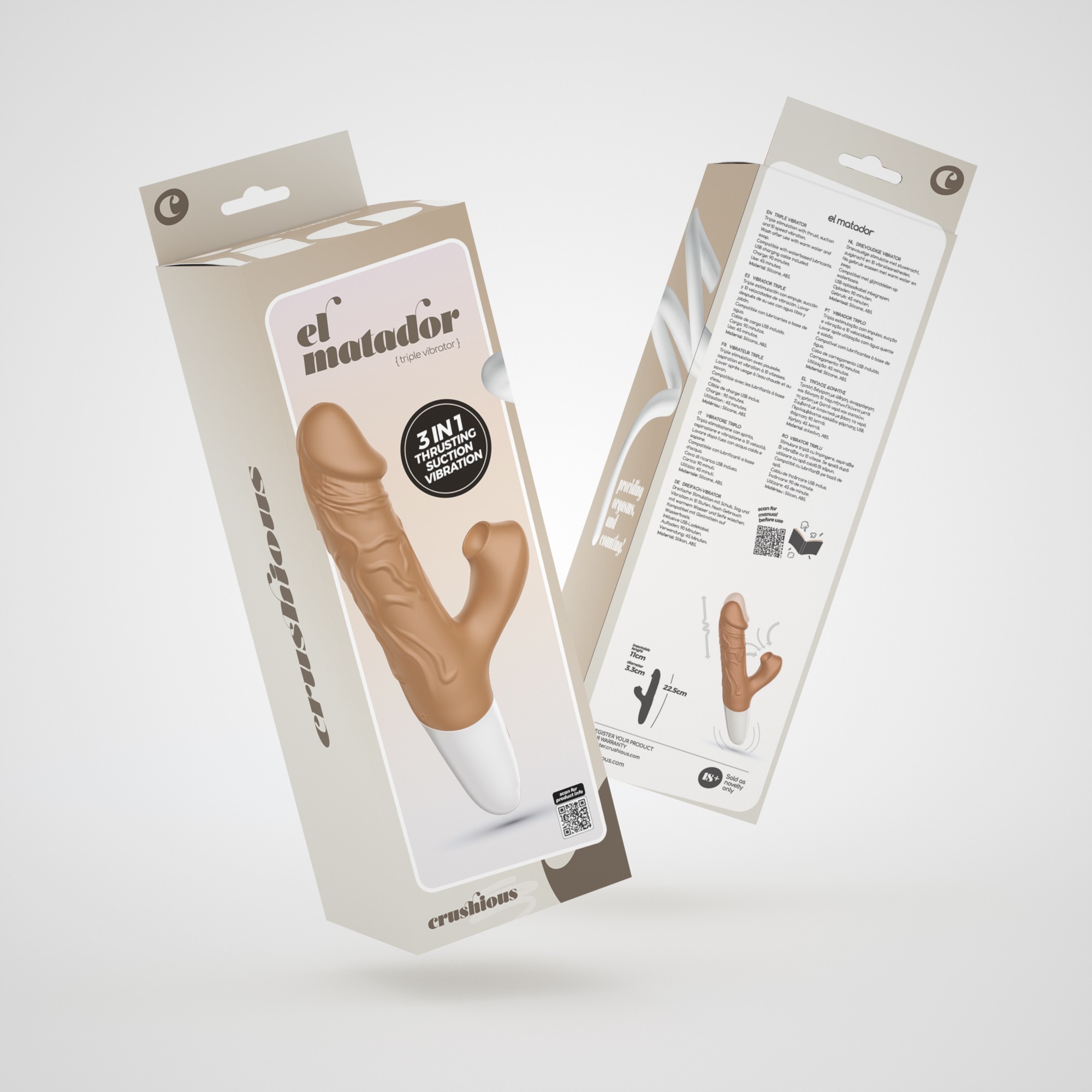 VIBRADOR REALISTA CON VAIVÉN EL MATADOR CRUSHIOUS - Image 11