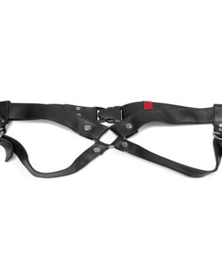 ARNÊS LULÚ LAFEM ARTESANAL 4 CM LEATHER PRETO 'L'