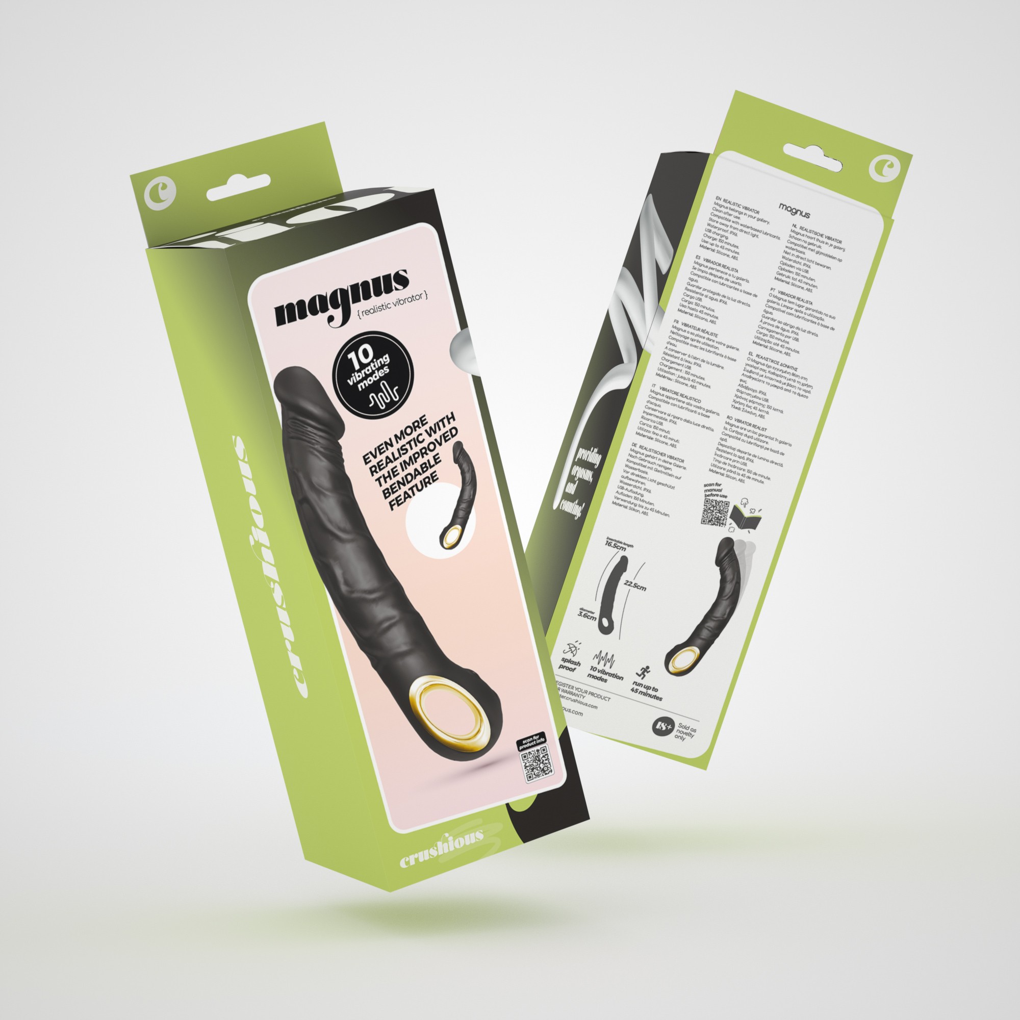 VIBRADOR FLEXÍVEL MAGNUS BEND PRETO CRUSHIOUS - Image 9