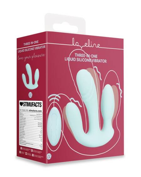 VIBRADOR 3-1 DE SILICONE LIQUIDO BREEZY BLUE LOVELINE