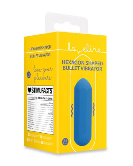 BALA VIBRATÓRIA HEXAGONAL JETSET AZUL LOVELINE