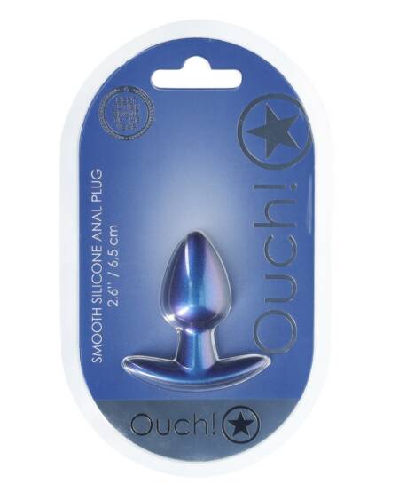 PLUG ANAL SMOOTH SILICONE SMALL 2.6 /6,5 CM METALLIC BLUE OUCH!