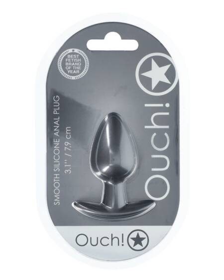 PLUG ANAL SMOOTH SILICONE MEDIUM 3,1 /7,9 CM GUN METAL OUCH!