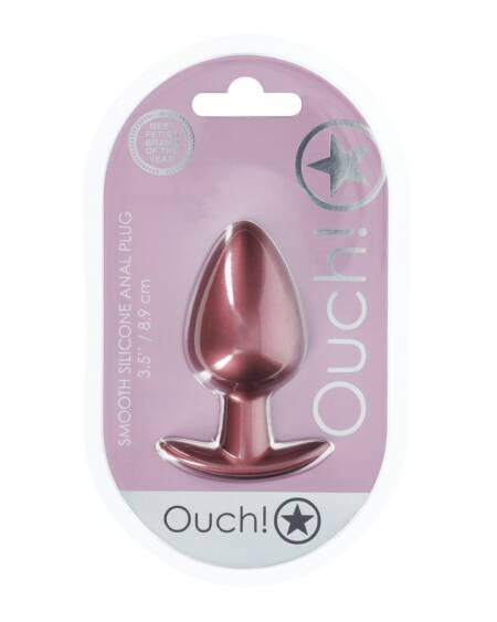 PLUG ANAL SMOOTH SILICONE LARGE 3,5 /8,9 CM ROSE GOLD OUCH!