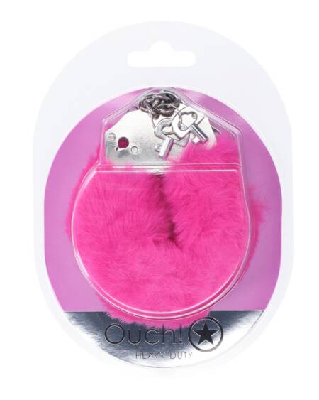 ALGEMAS COM PELÚCIA HEAVY-DUTY FLUFFY ROSA OUCH!