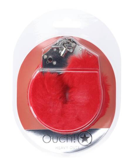ALGEMAS COM PELÚCIA HEAVY-DUTY FLUFFY VERMELHO OUCH!