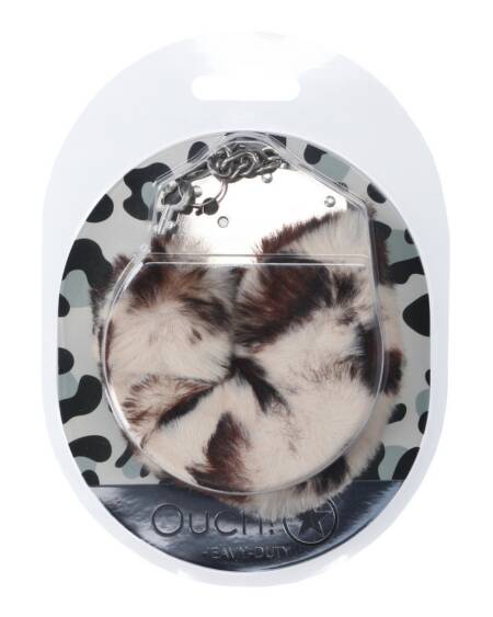 ALGEMAS COM PELÚCIA HEAVY-DUTY FLUFFY SNOW LEOPARD OUCH!