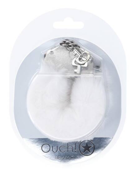ALGEMAS COM PELÚCIA HEAVY-DUTY FLUFFY BRANCO OUCH!