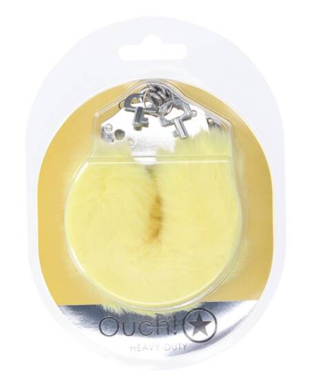 ALGEMAS COM PELÚCIA HEAVY-DUTY FLUFFY AMARELO OUCH!