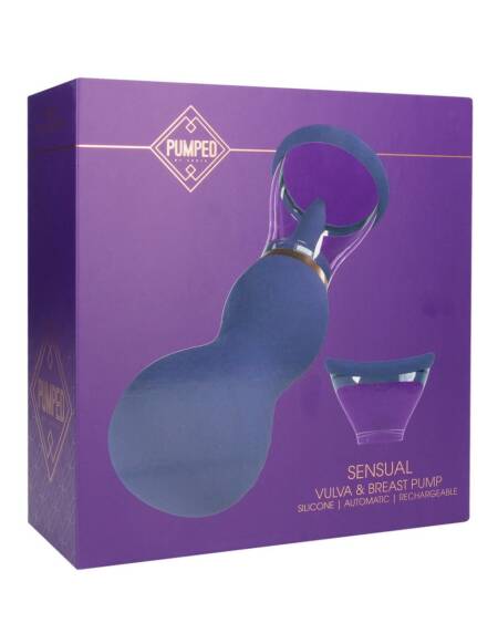 BOMBA RECARREGÁVEL PARA VULVA E SEIOS SENSUAL ROXA PUMPED
