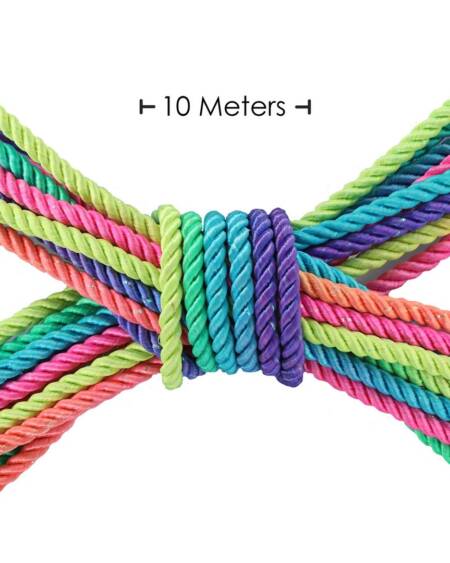 CORDA DE POLIÉSTER PARA BONDAGE 32.8 FT / 10 M COLORIDO COM BRILHO OUCH!