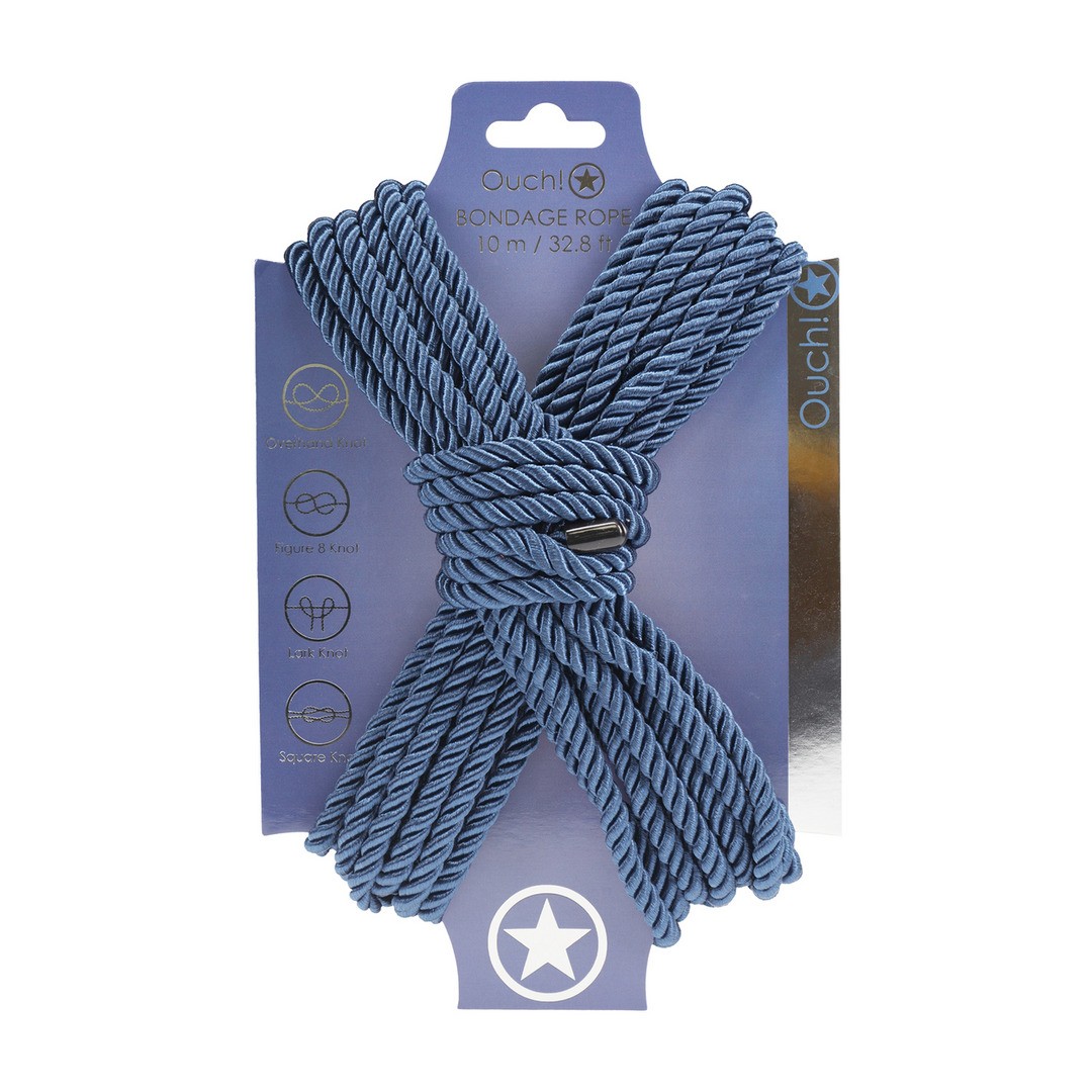 CORDA DE POLIÉSTER PARA BONDAGE 32.8 FT / 10 M AZUL MARINHO OUCH! - Image 3