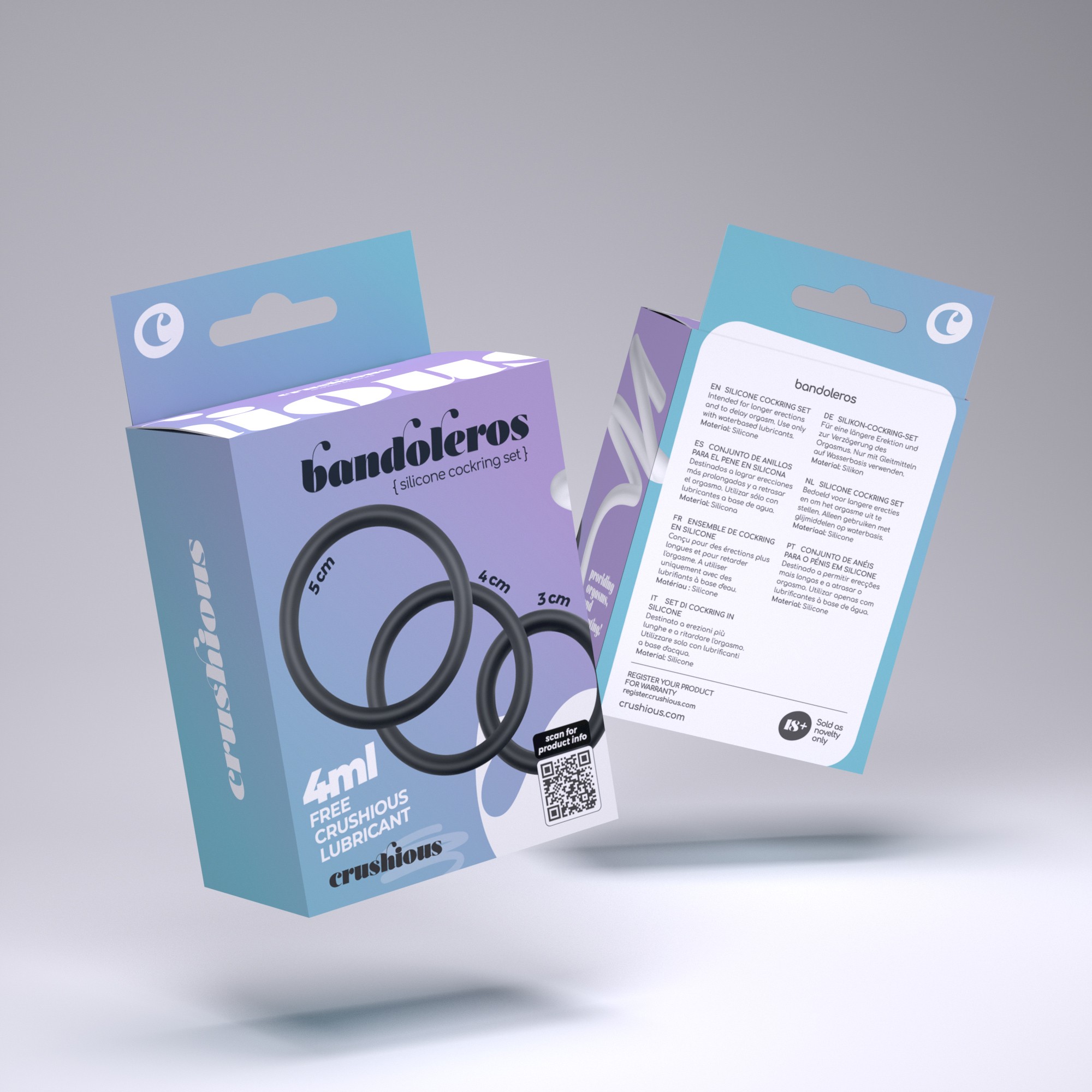 BANDOLEROS CONJUNTO DE ANILLOS DE SILICONA PARA EL PENE CRUSHIOUS - Image 7