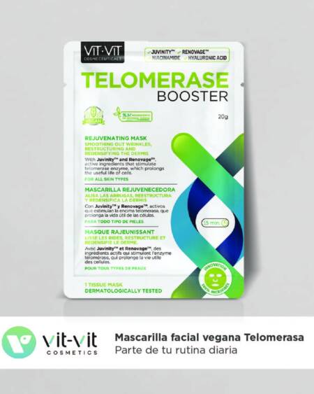 MÁSCARA DE TECIDO FACIAL TELOMERASE BOOSTER VIT VIT COSMETICS 20GR