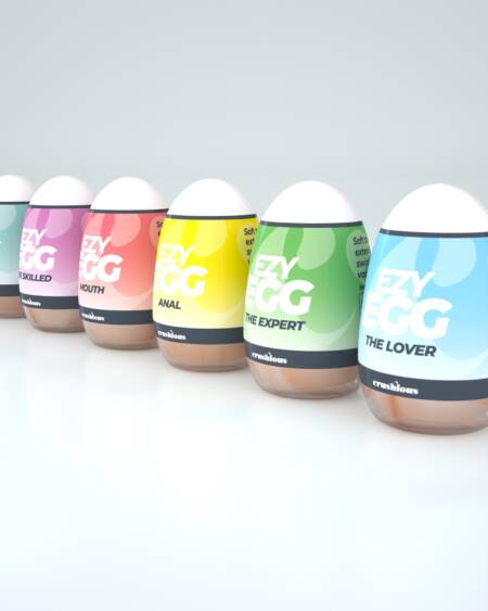 CAIXA COM 6 OVOS MASTURBADORES EZY EGG CRUSHIOUS