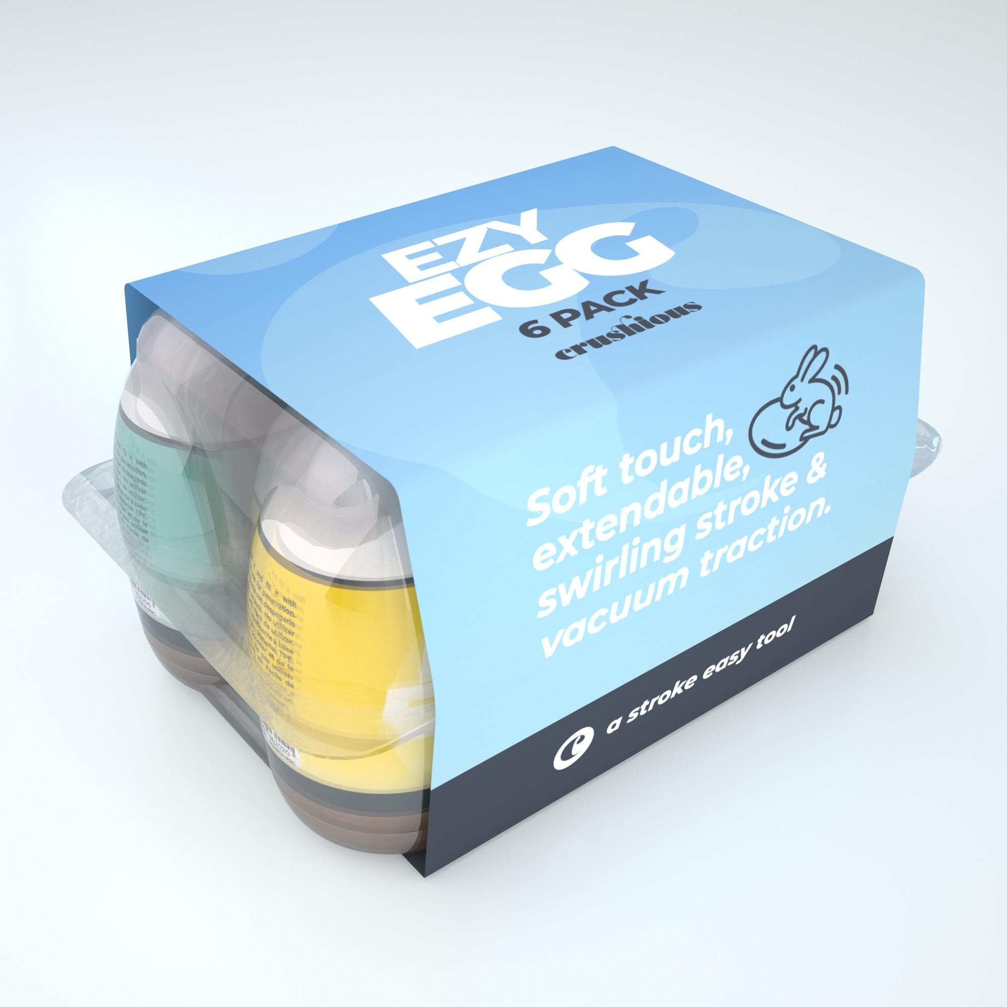 CAIXA COM 6 OVOS MASTURBADORES EZY EGG CRUSHIOUS - Image 3