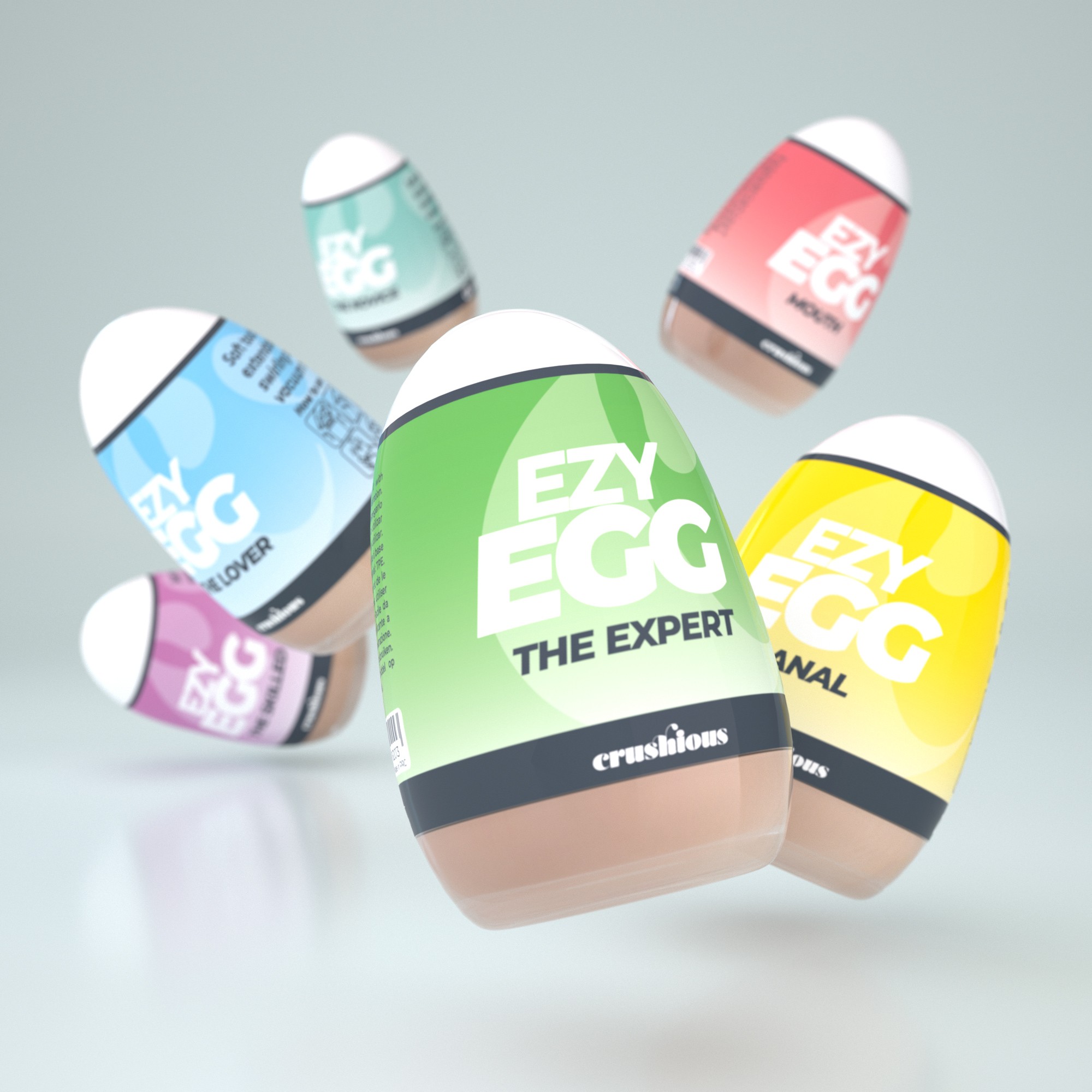 CAIXA COM 6 OVOS MASTURBADORES EZY EGG CRUSHIOUS - Image 4