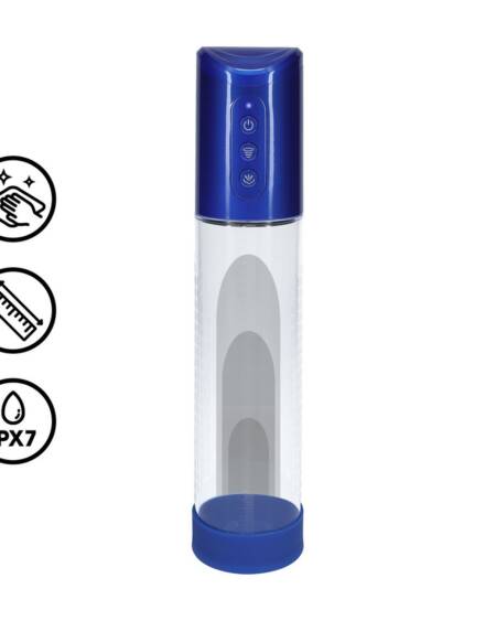 BOMBA RECARREGÁVEL PARA O PÉNIS HYPERPUMP METALLIC BLUE PUMPED
