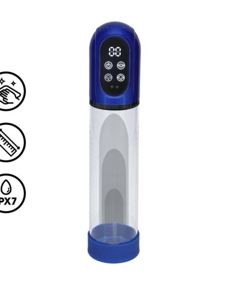 BOMBA PARA O PÉNIS AUTOMÁTICA E MASTURBADOR ENGAGE METALLIC BLUE PUMPED