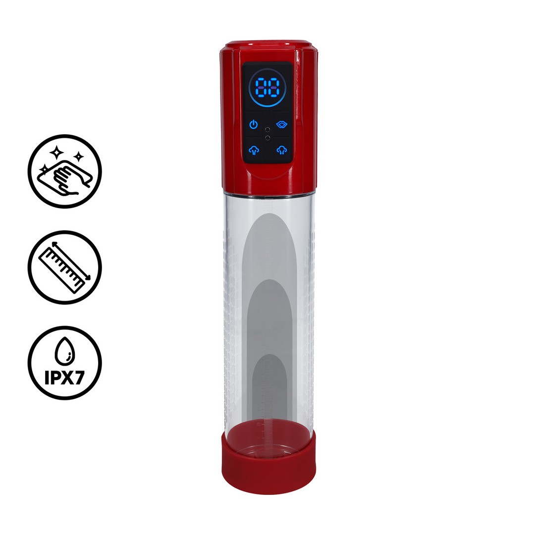 BOMBA PARA O PÉNIS AUTOMÁTICA MEGALIFT METALLIC RED PUMPED