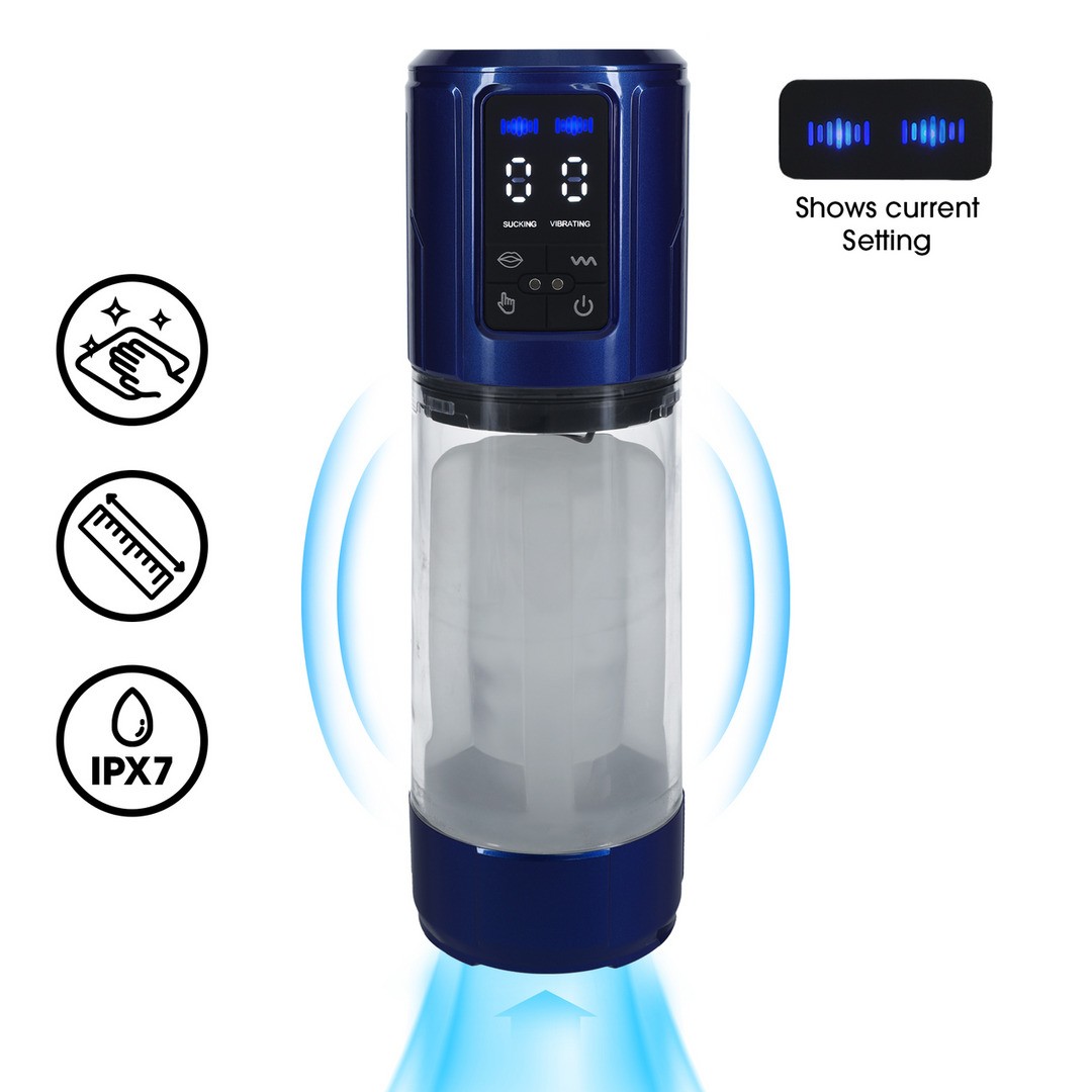 BOMBA MASTURBADORA PARA O PÉNIS ULTRALIF METALLIC BLUE PUMPED