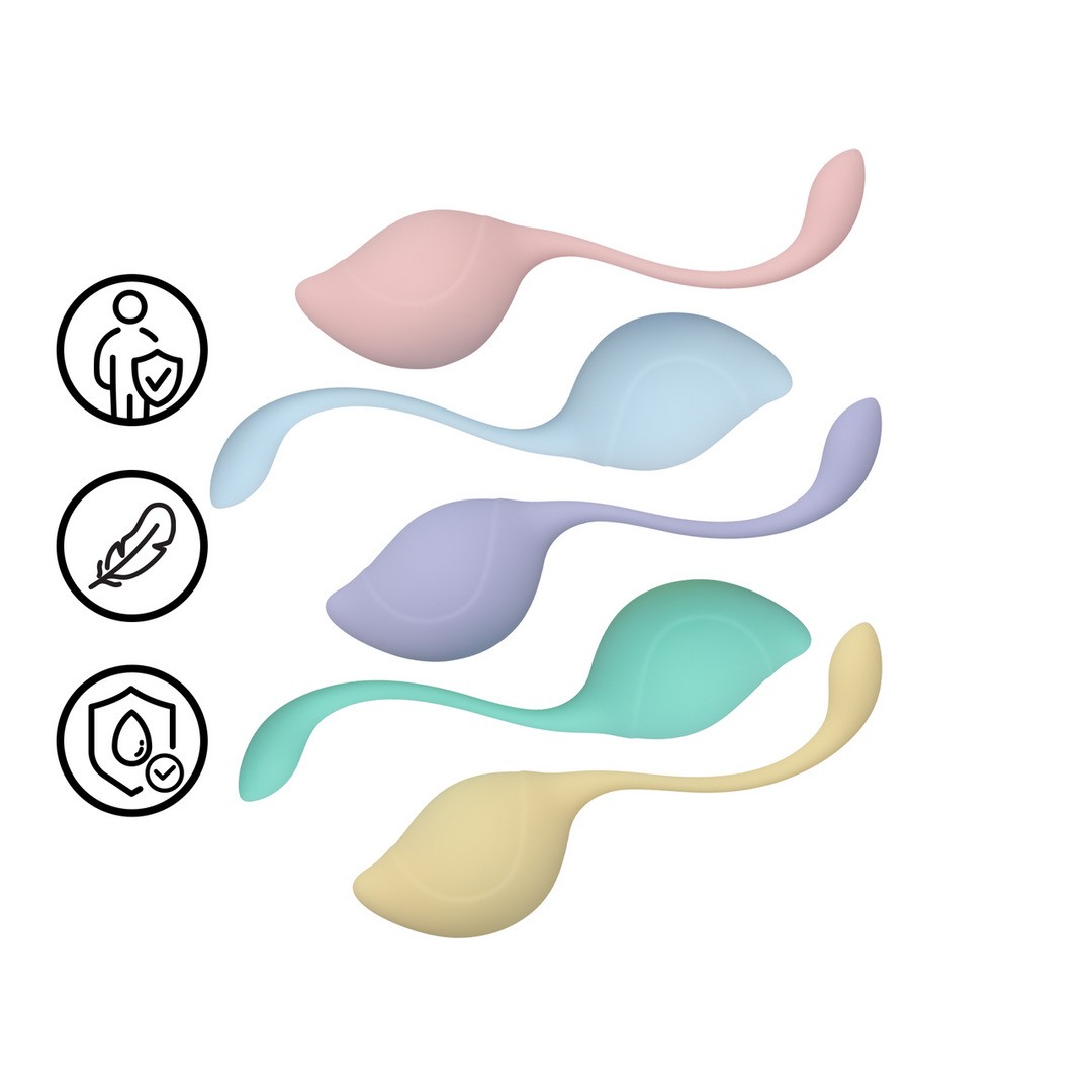 CONJUNTO DE 5 BOLAS VAGINAIS PELVIC STEM KEGEL KIT MULTICOLOR LOVELINE - Image 5