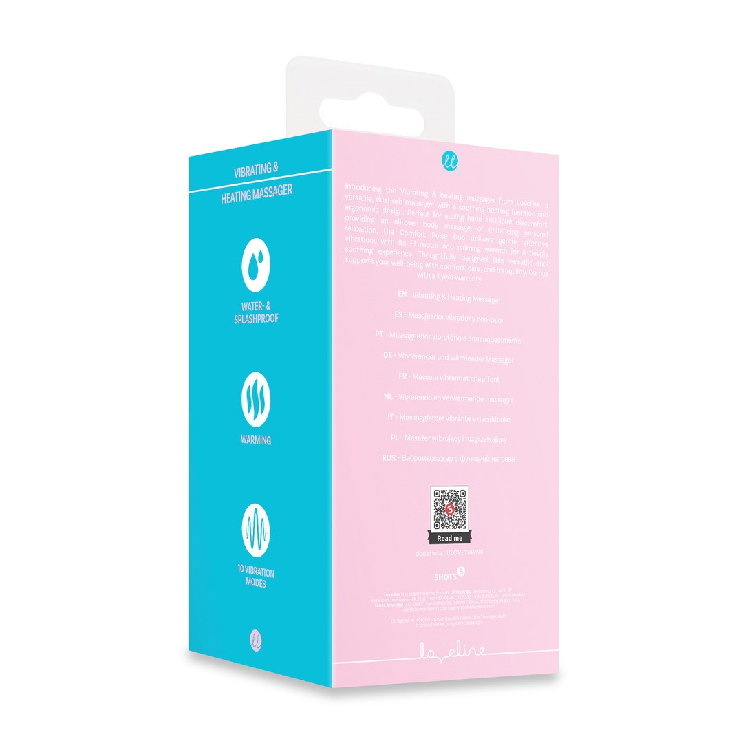 MASSAJADOR COM VIBRAÇÃO E FUNÇÃO DE AQUECIMENTO ROSA LOVELINE - Image 3