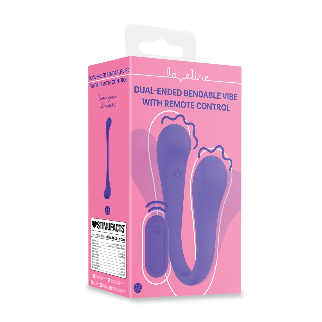 VIBRADOR FLEXÍVEL COM COMANDO DUAL-ENDED BENDABLE ROXO LOVELINE