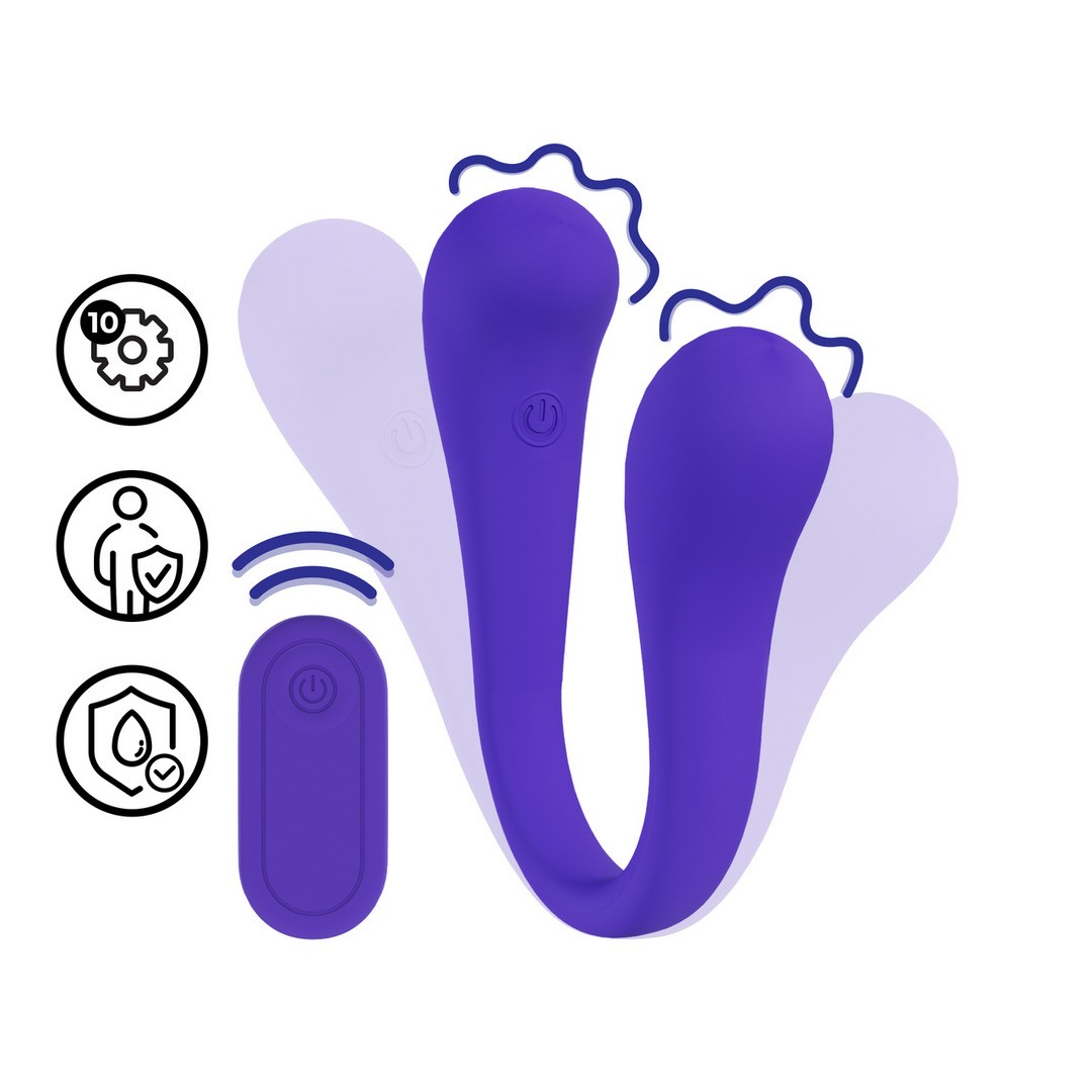 VIBRADOR FLEXÍVEL COM COMANDO DUAL-ENDED BENDABLE ROXO LOVELINE - Image 7