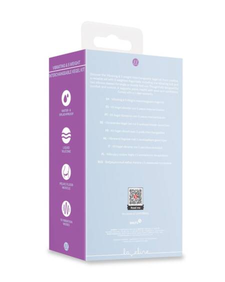 BOLAS VAGINAIS VIBRATÓRIAS COM COMANDO E 5 PESOS INTERCAMBIÁVEIS KEGEL KIT ROXO LOVELINE