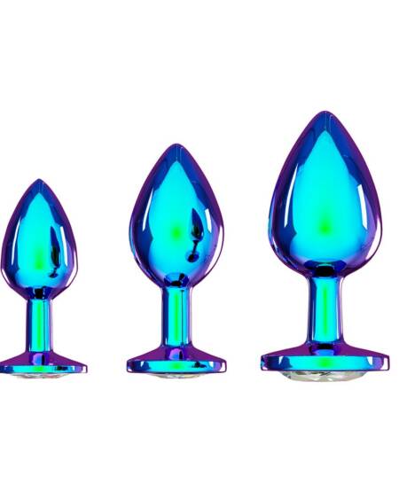 CONJUNTO DE 3 PLUGS ANAIS EM METAL VENICE COLLECTION IRIDESCENT OUCH!