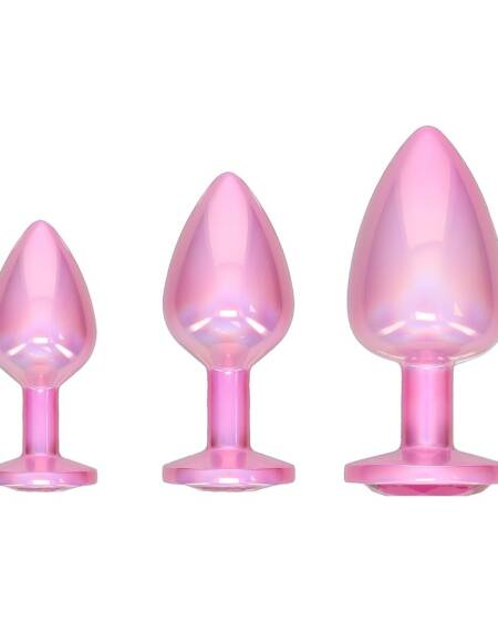 CONJUNTO DE 3 PLUGS ANAIS EM METAL PARIS COLLECTION ROSA OUCH!