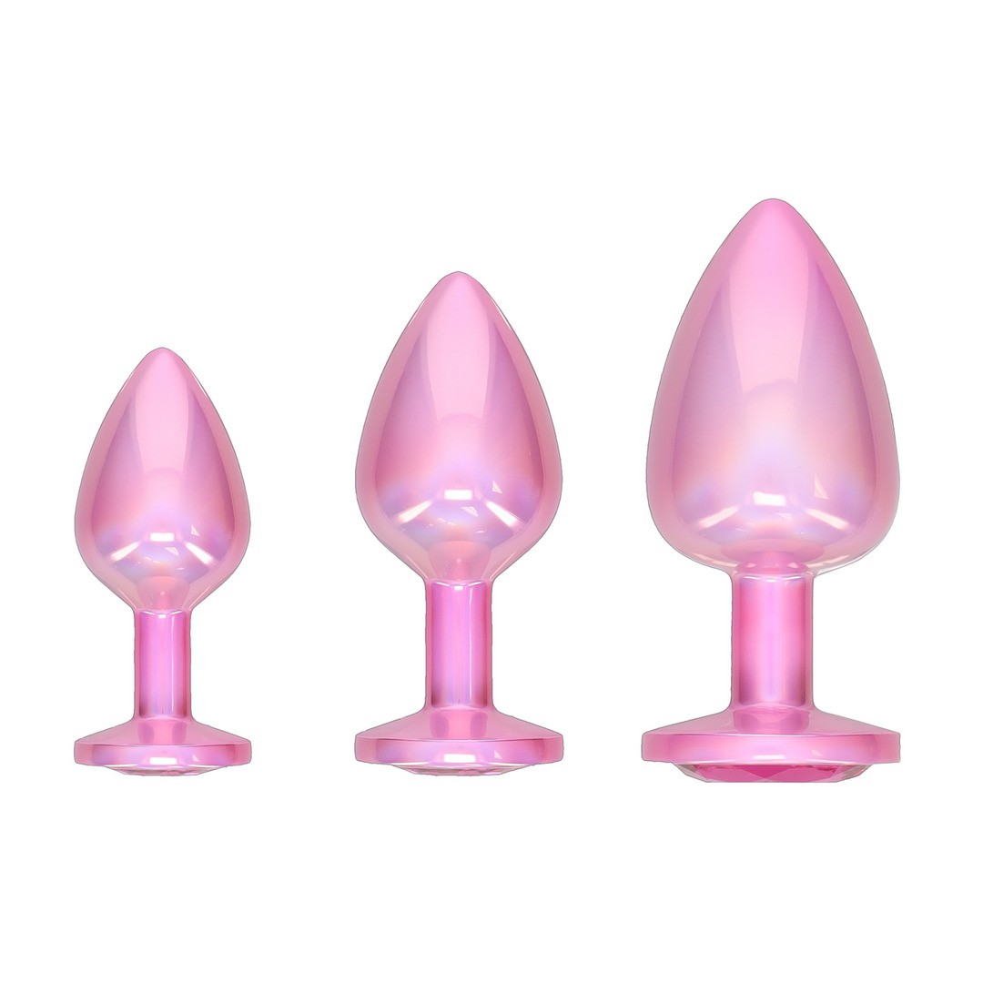 CONJUNTO DE 3 PLUGS ANAIS EM METAL PARIS COLLECTION ROSA OUCH!