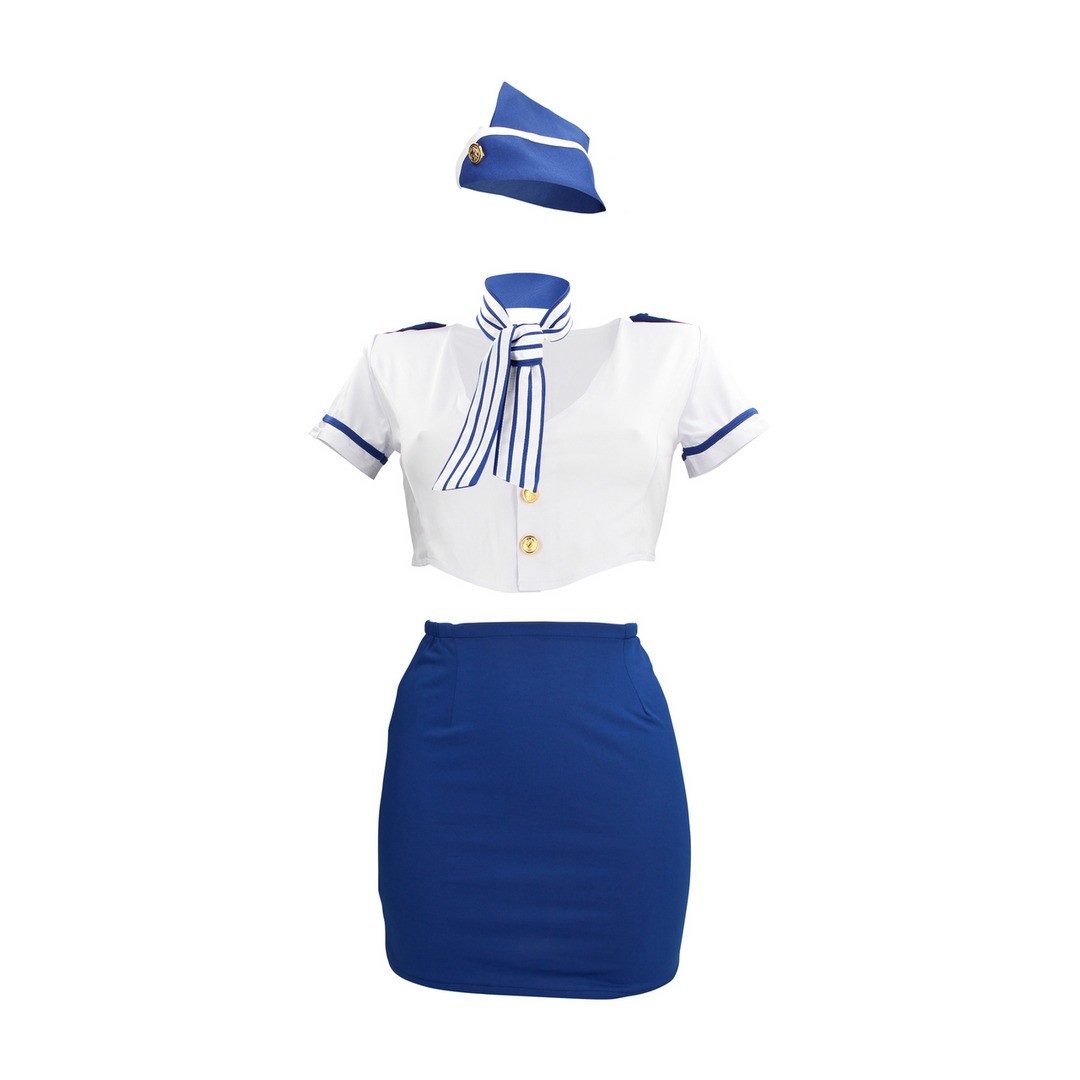 FANTASIA DE HOSPEDEIRA AZUL/BRANCO S-LINE - Image 5