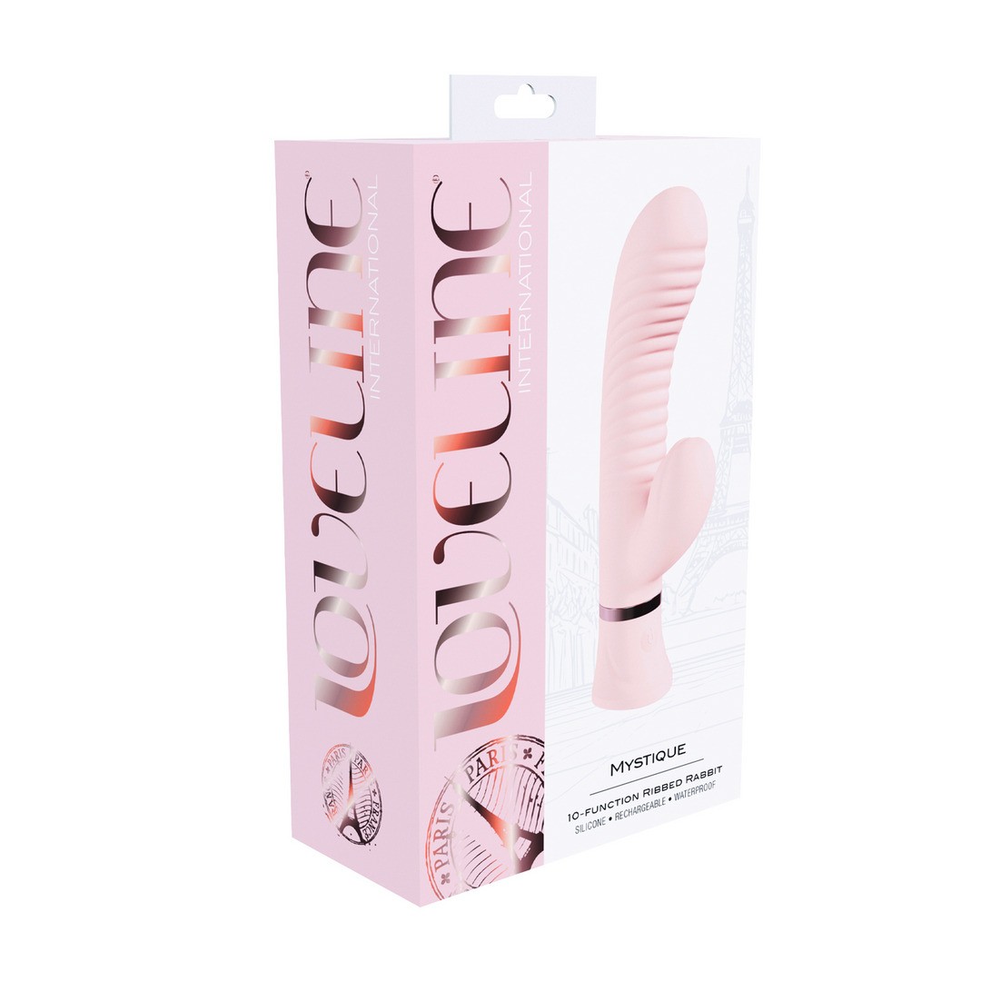 VIBRADOR MYSTIQUE RIBBED RABBIT ROSA LOVELINE - Image 3