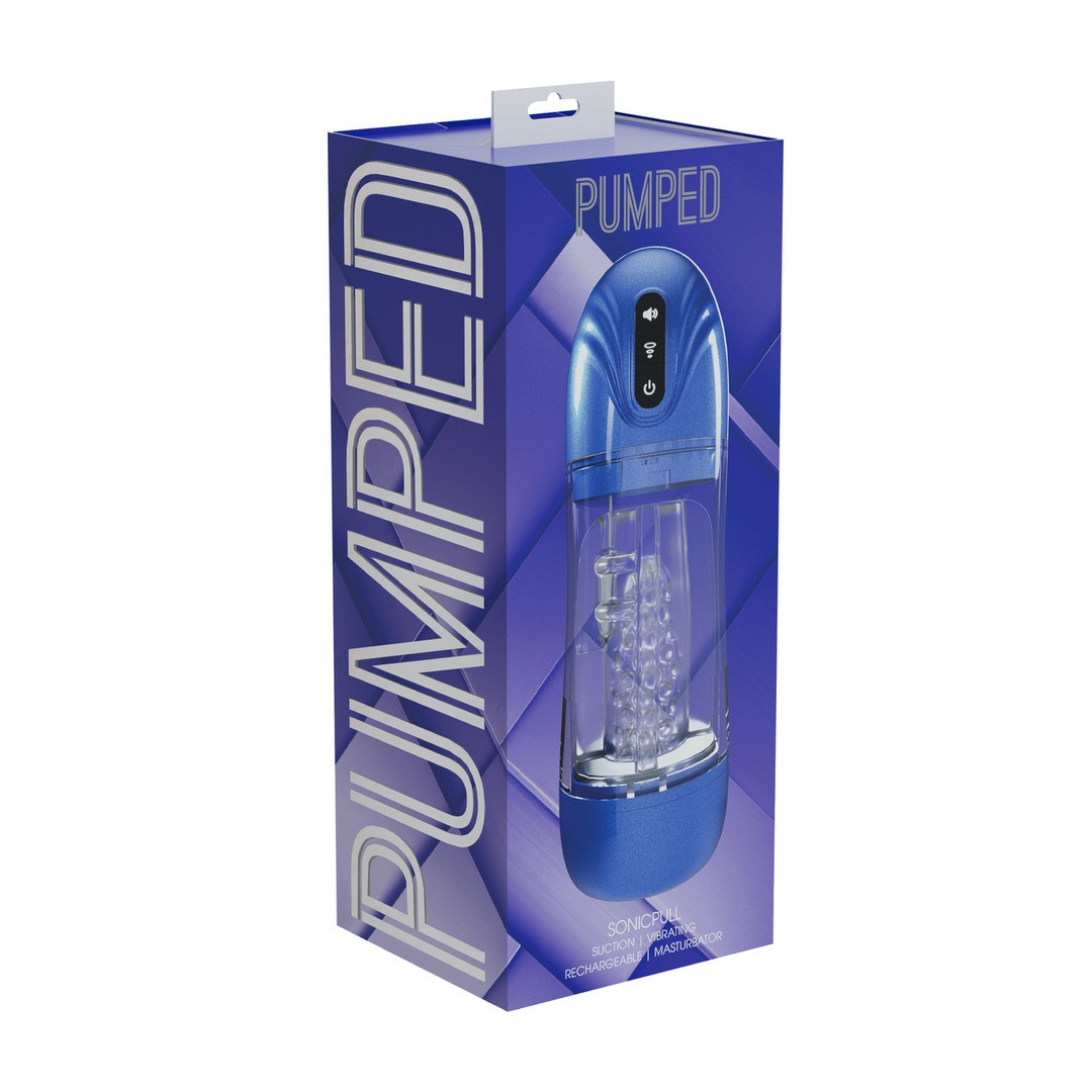 BOMBA DE MASTURBAÇÃO COM SUCÇÃO E VIBRAÇÃO SONICPULL MULTIMEDIA ENHANCED METALLIC BLUE PUMPED - Image 4