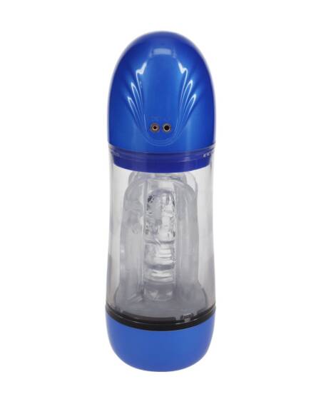 BOMBA DE MASTURBAÇÃO COM SUCÇÃO E VIBRAÇÃO SONICPULL MULTIMEDIA ENHANCED METALLIC BLUE PUMPED